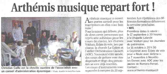 Les inscriptions 2010